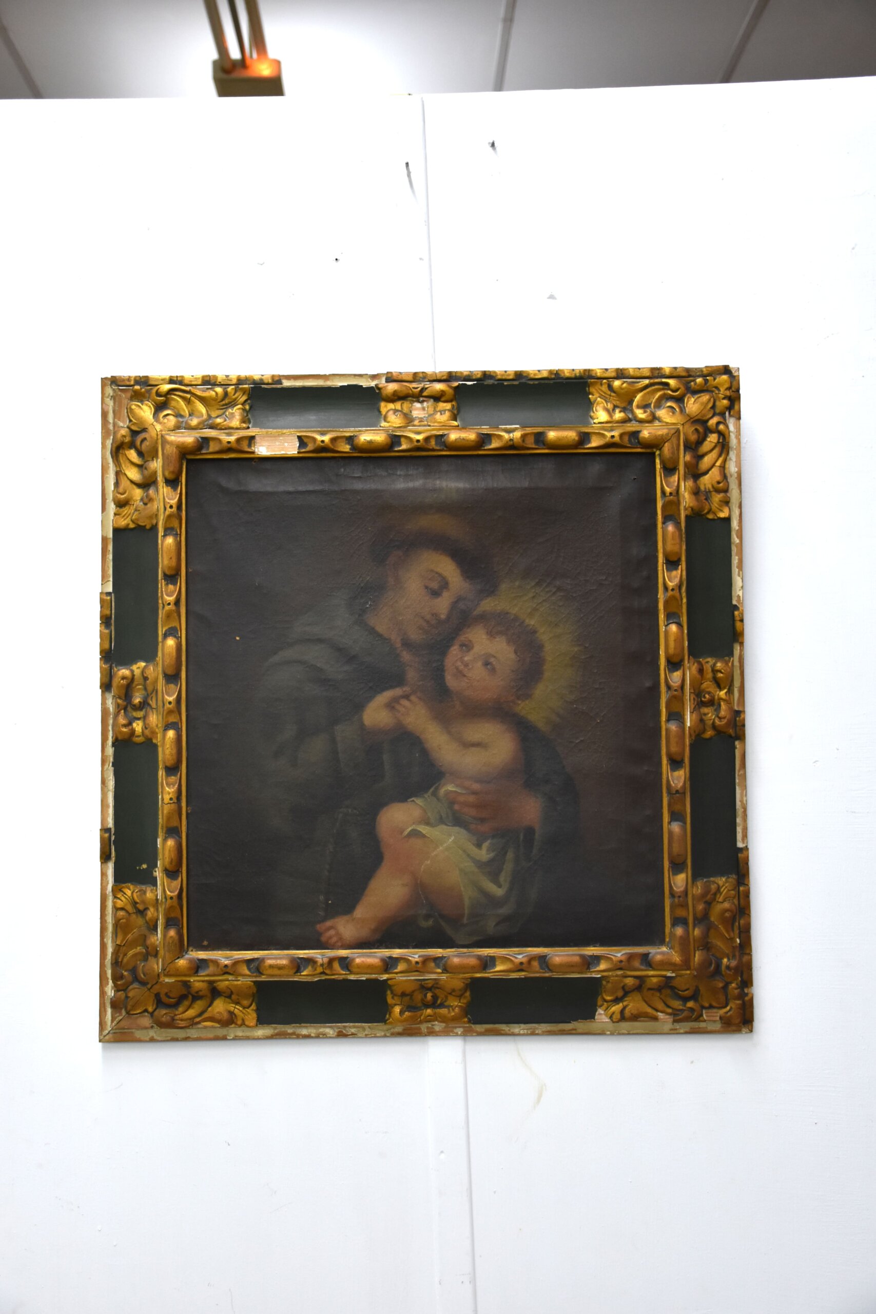 Óleo sobre lienzo San Antonio con el Niño