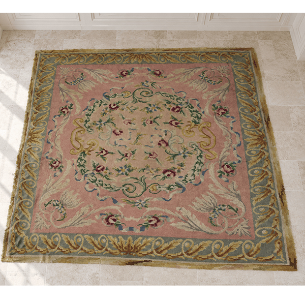 Gran alfombra rosa floral 320 x 280 cm