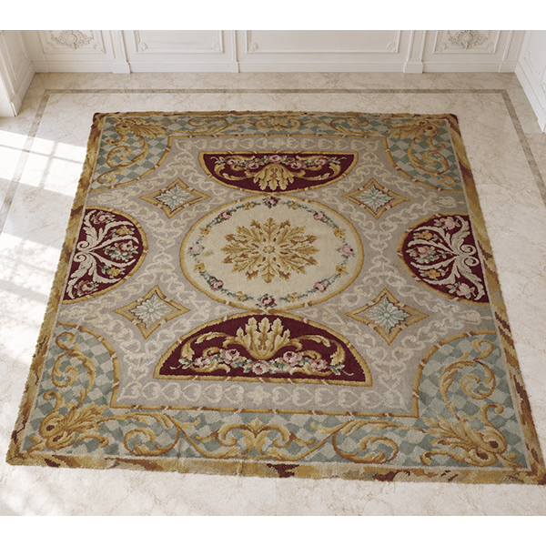 Gran alfombra granate floral 360 X 265 cm
