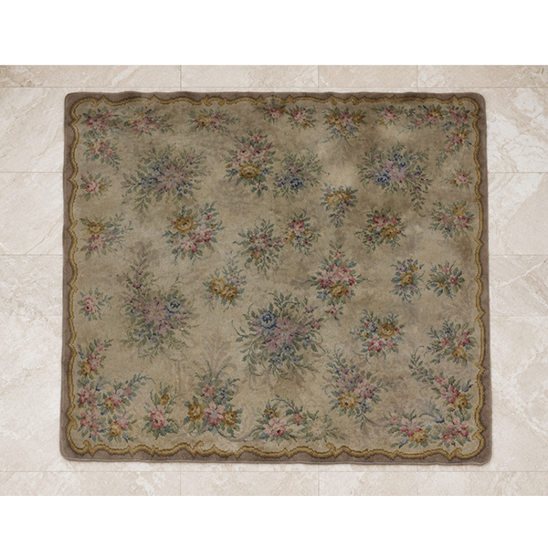 Alfombra beige floral 292 x 200 cm