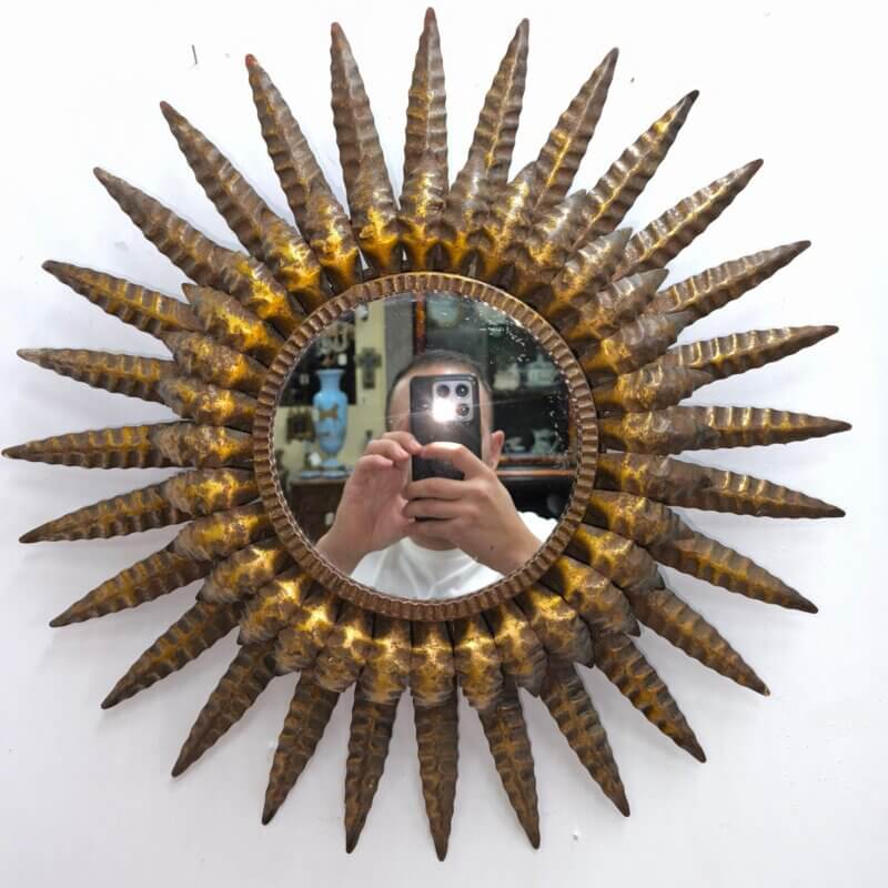 Espejo sol de metal vintage